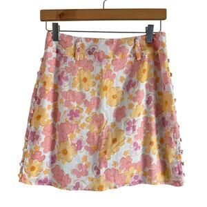 Sabo Skirt Floral Button Side Mini Skirt Size Small